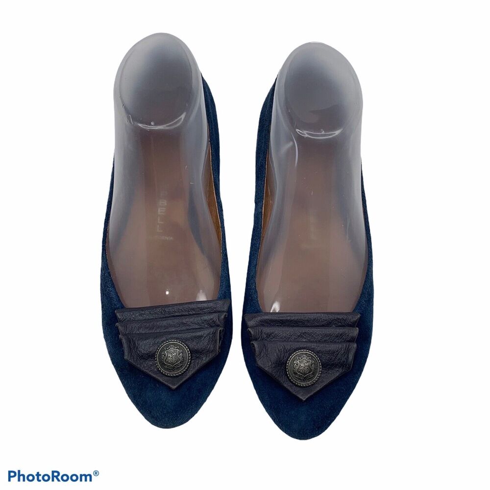 Jeffrey Campbell Size 6.5 Ibiza Reagle Suede Leather Kitten Wedge Shoes Blue